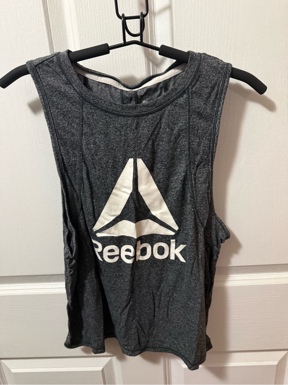 Reebok Dark Gray Sleeveless Logo Tank with White Graphic